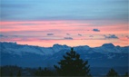 Morgenstimmung ber den Alpen verspricht einen guten Tag