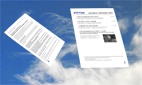 Fliegende News vor Wolkenhimmel